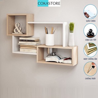 Kệ Gỗ Trang Trí Treo Tường Đơn Giản Để Sách, Khung Ảnh, Đồ Dùng Trang Trí Cho Phòng Khách, Phòng Ngủ, Phòng Làm Việc