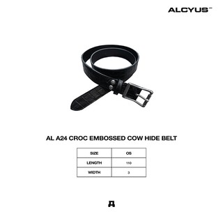 ALCYUS | A24 CROC EMBOSSED BELT/ BLACK