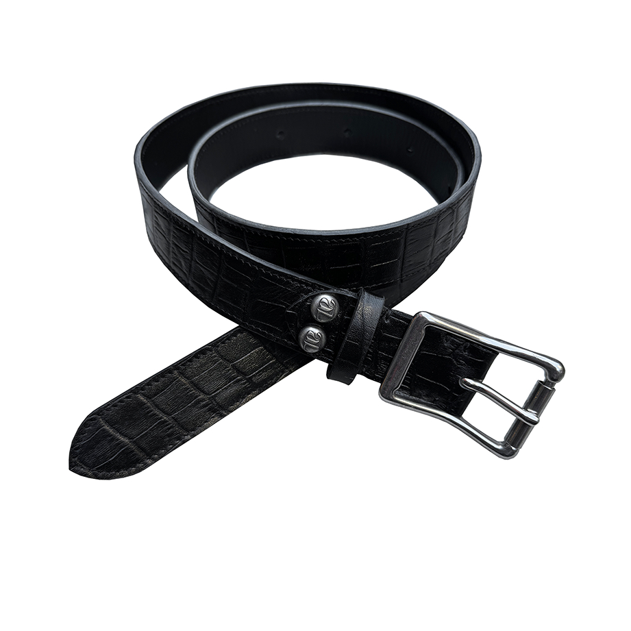ALCYUS | A24 CROC EMBOSSED BELT/ BLACK