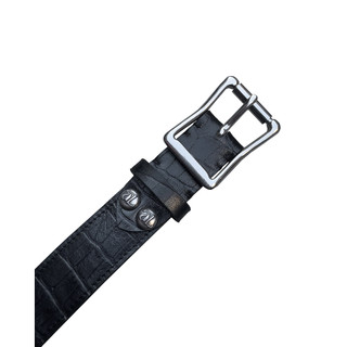 ALCYUS | A24 CROC EMBOSSED BELT/ BLACK
