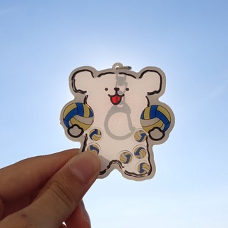 Móc khóa thể thao Cún con chơi bóng chuyền Haikyuu!! , bóng đá, cầu lông hoạt hình dễ thương