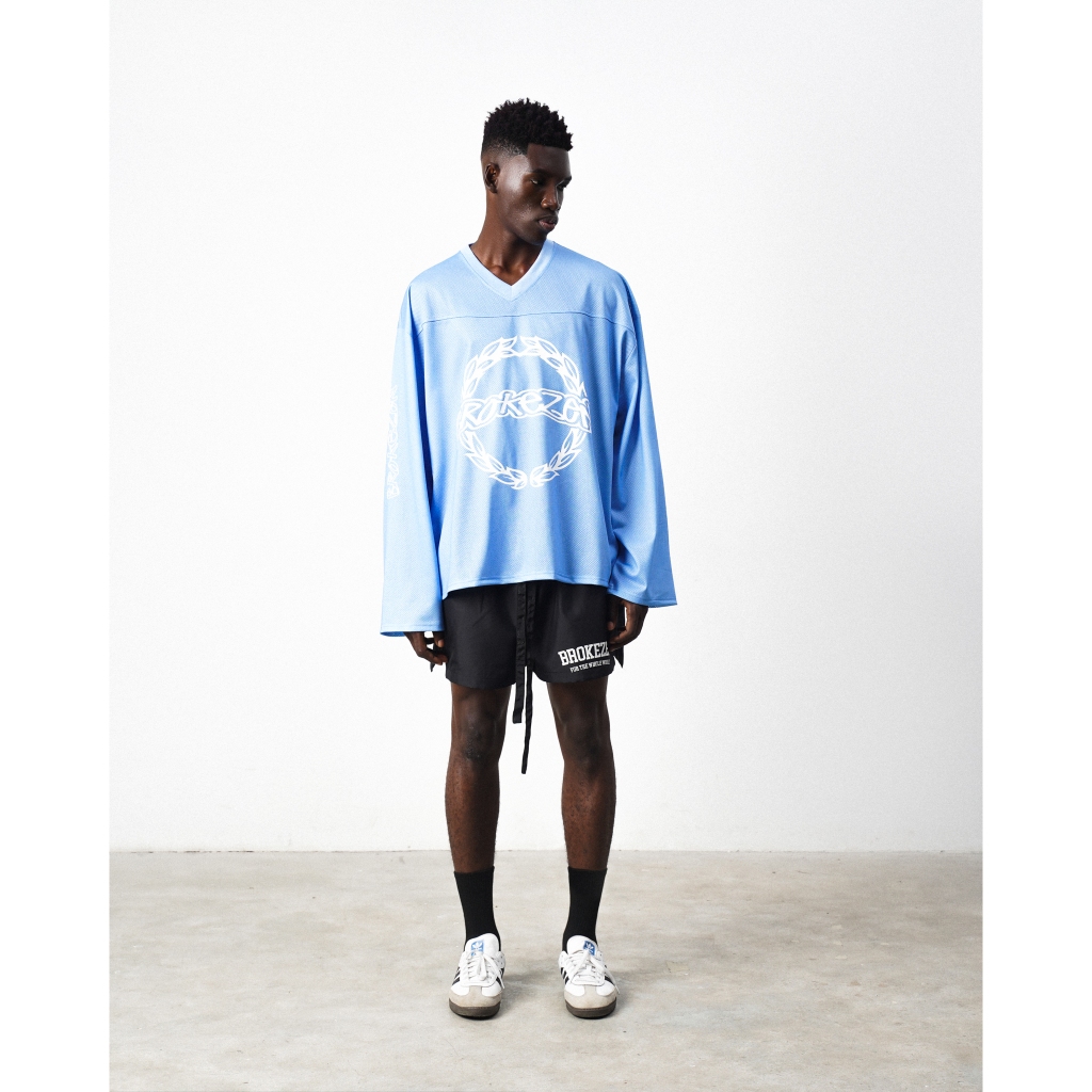 "BROKEZEN" LONGSLEEVE MESH JERSEY / BLUE