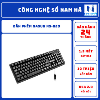 Bàn phím máy tính NASUN NS-020 Độ bền: ≥ 10,000,000 lần bấm, Đạt tiêu chuẩn Quốc Tế về chất lượng