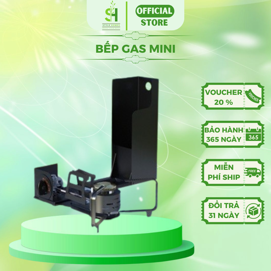 Bếp gas du lịch mini gấp gọn, Bếp ga mini đem dã ngoại chất liệu hợp kim cáo cấp chống rỉ