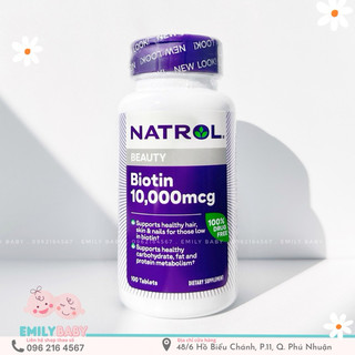 Viên uống Natrol Biotin 10000mcg 100 viên Mỹ