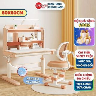 Bàn ghế chống gù Sakawin Pro80 Mặt bàn 80cm Nâng nghiêng linh hoạt Điều chỉnh tư thế ngồi cho bé học tập Kèm quà tặng