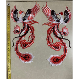 cặp miếng ủi thêu chim phụng 2 con sẵn keo nhiều màu