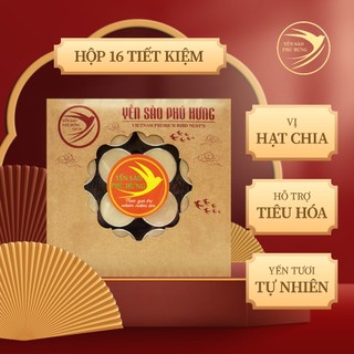 Hộp 16 Hũ yến chưng sẵn Phú Hưng vị hạt chia hỗ trợ ổn định đường huyết bảo vệ hệ tuần hoàn hỗ trợ tiêu hóa 16x70ml