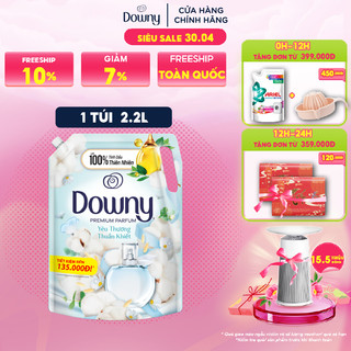 Nước Xả Vải Downy Tinh Dầu Thiên Nhiên Yêu Thương Thuần Khiết Cao Cấp Túi 2.2L