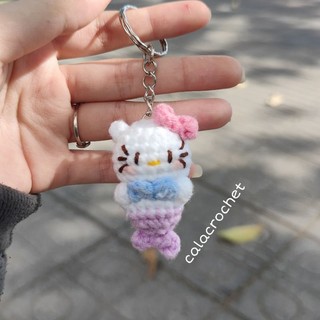 Móc khoá Hello Kitty mini bằng len handmade ( ảnh thật shop chụp)