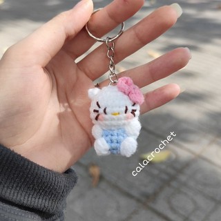 Móc khoá Hello Kitty mini bằng len handmade ( ảnh thật shop chụp)