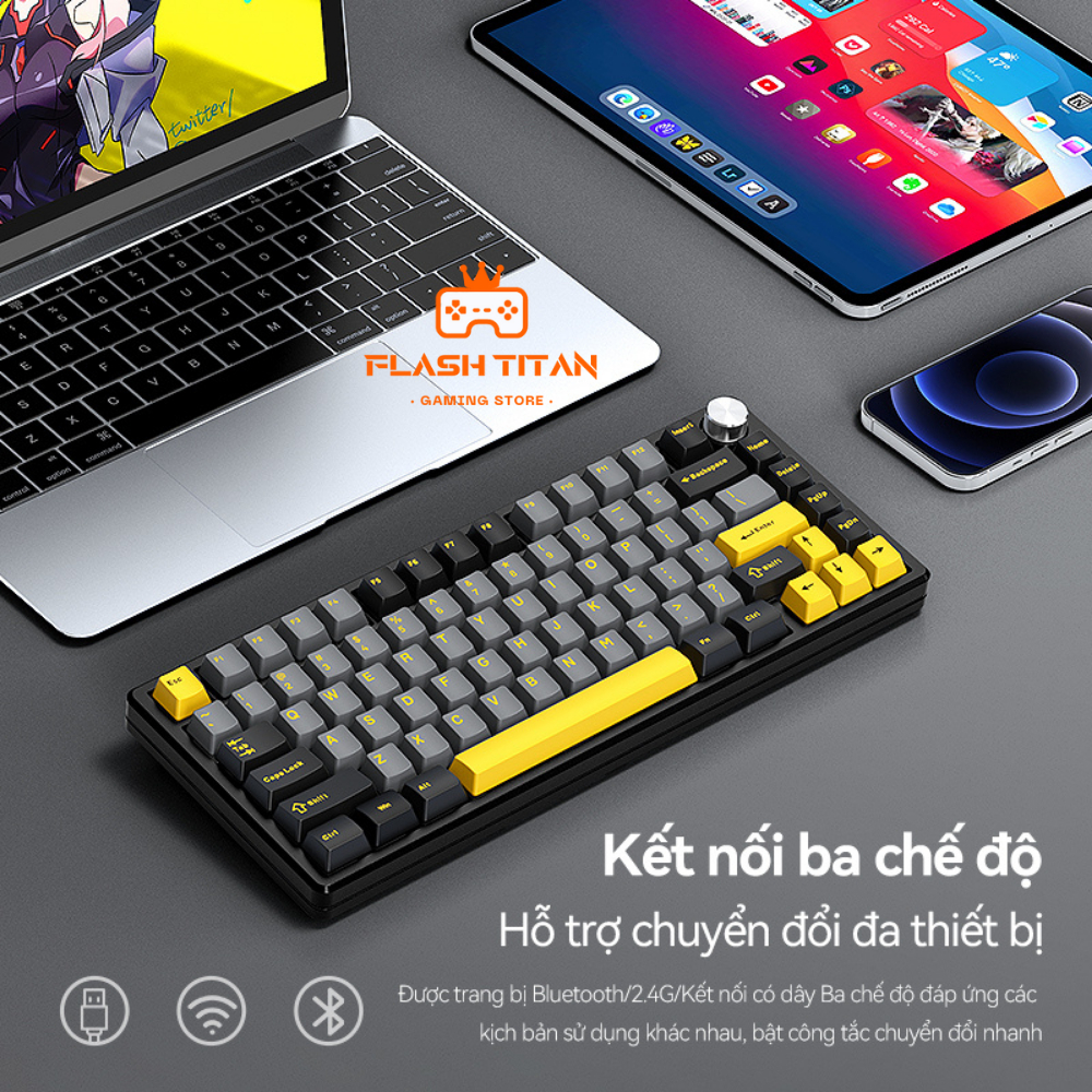 Bàn Phím Cơ Không Dây Dark Alien R83 - Led Mạch Xuôi - Keycap PBT Double shot - Full Foam | BigBuy360 - bigbuy360.vn