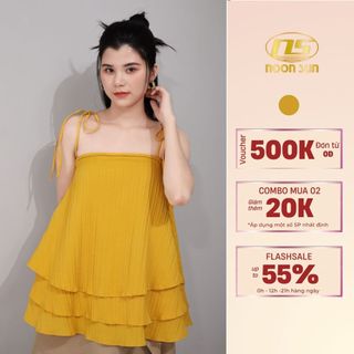Áo Hai Dây Babydol NOONSUN Thoáng Mát Chất Liệu Vải Sọc Đôi Cúp Ngực Sang Chảnh