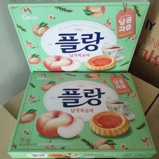 Bánh quy mứt táo cw hàn quốc 160g/플랑 납작복숭아 160g