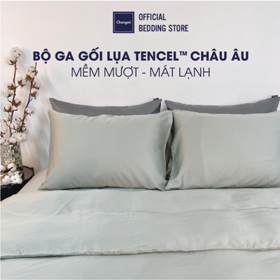 [Nhiều màu] Bộ 4 món ga gối Tencel Châu Âu (Nệm dày >20cm) Changmi Bedding cao cấp siêu mềm mượt và mát lạnh