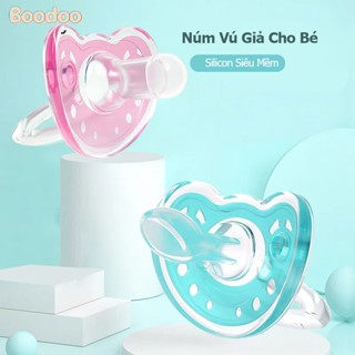 Ti giả cho bé BOODOO Gặm Nướu từ 2 tháng tuổi Núm vú Silicon siêu mềm , an toàn, không chứa BPA