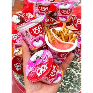 Bánh quy que chấm vị dâu và socola