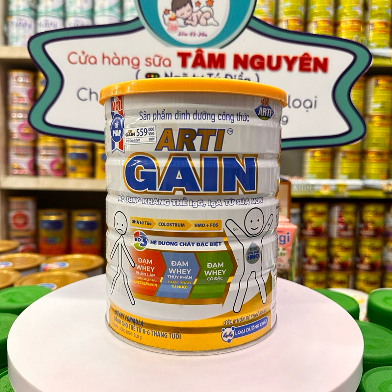 Sữa bột Arti Gain 0-6 tháng 800g date 2/2025