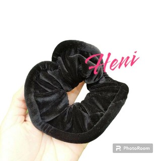 Combo 5 Dây cột tóc nhung màu đen mã 030 (cở to 10-12cm)