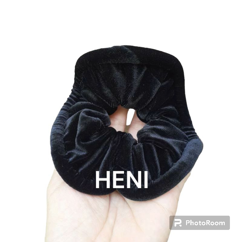 Combo 5 Dây cột tóc nhung màu đen mã 030 (cở to 10-12cm)