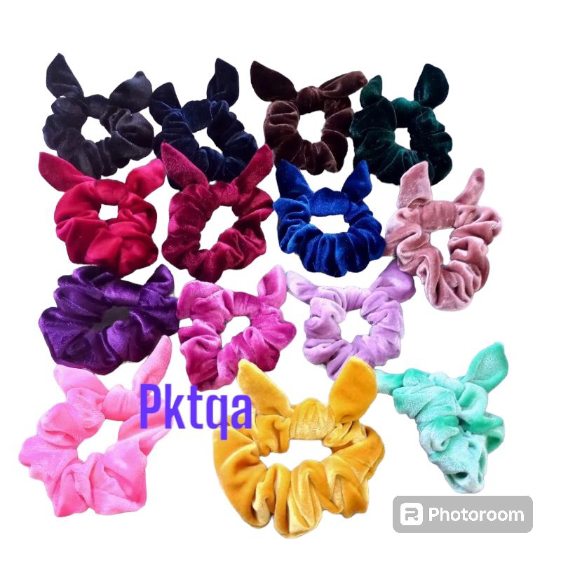 Cột tóc vải nhung tai thỏ dễ thương (cở 6-8cm)