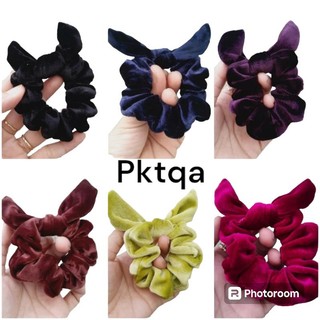 Cột tóc vải nhung tai thỏ dễ thương (cở 6-8cm)