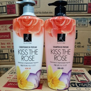 Dầu gội và kem xả elastine kiss the rose 600ml