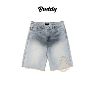 [BUDDY] Quần jeans short wash bụi form lửng ống baggy rách gối - MALIBU JEANS