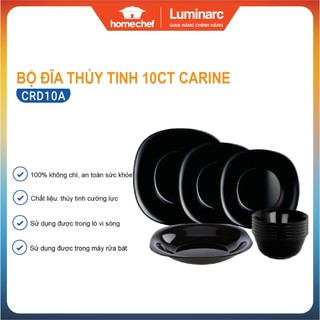 Bộ bát đĩa (tô, chén, dĩa) thủy tinh Luminarc Carine 10 chi tiết- CRD10A, dùng lò vi sóng, máy rửa bát | Hàng chính hãng