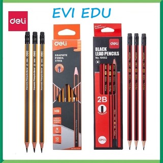 Hộp 12 cây bút chì hb/ 2b deli 37014 / 10902- chì gỗ deli e37014 / e10902