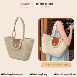 Túi Cói Tote Thời Trang Đi Du Lịch, Đi Biển Thời Trang Phong Cách Vintage Yu58