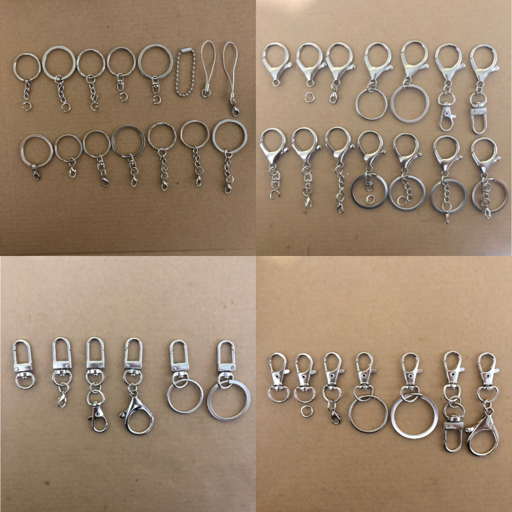 Móc khóa càng cua khoen móc khóa thú bông phụ kiện len handmade bạc