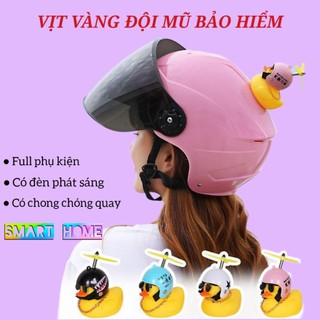 Vịt Vàng Đội Mũ Bảo Hiểm Trang Trí Xe Đạp , Xe Máy , Ô Tô Kèm Đủ Phụ Kiện