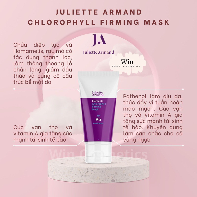 [Hàng Cty] Mặt Nạ Juliette Armand CHLOROPHYLL FIRMING MASK - Wincosmetic