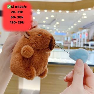 Móc Treo Gấu Capybara Nhồi Bông Kéo Mũi Xịn