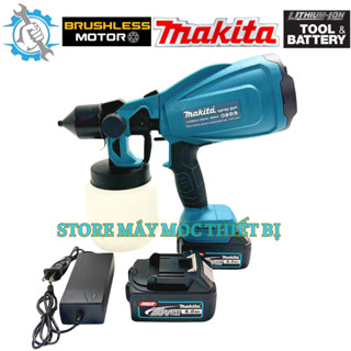 Máy Phun sơn dùng pin Makita 20v, động cơ không chổi than, lõi đồng mạnh mẽ, hiệu quả công việc cao, tiết kiệm chi phí
