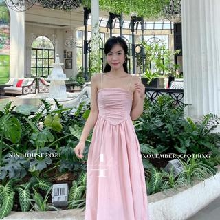 Đầm 2 dây maxi chất dũi gân dáng dài tiểu thư D26