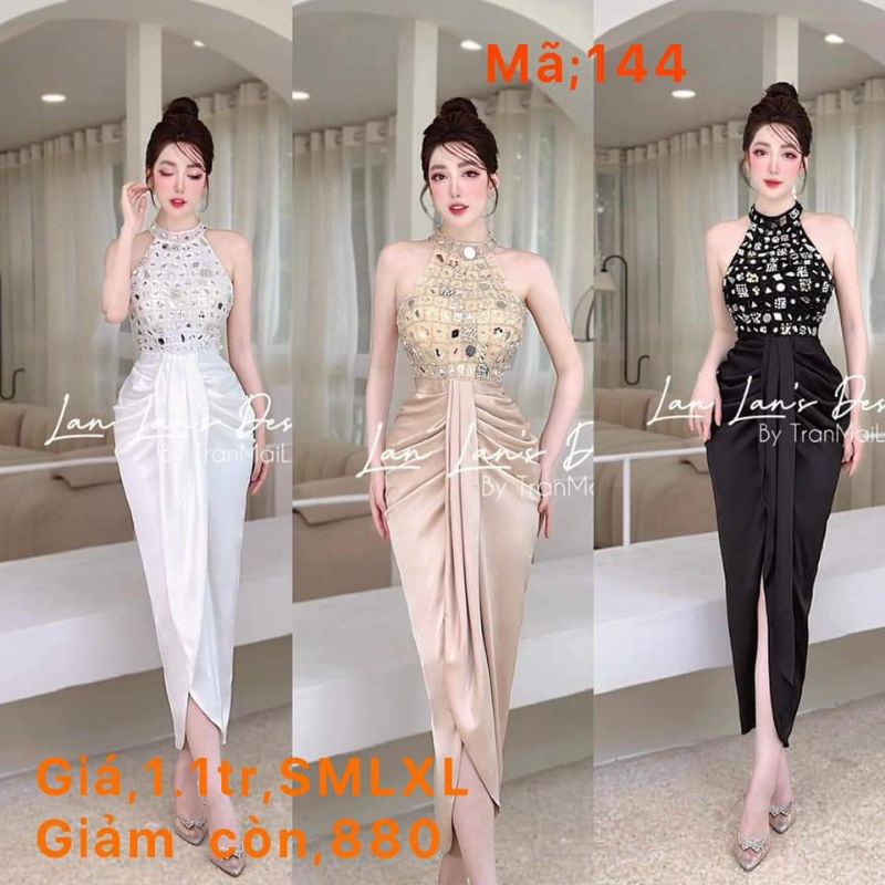 ĐẦM MAXI CỔ YẾM KẾT KIẾNG