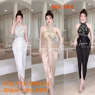 ĐẦM MAXI CỔ YẾM KẾT KIẾNG
