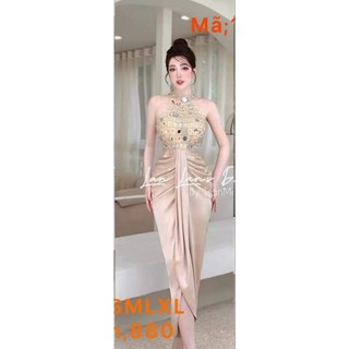 ĐẦM MAXI CỔ YẾM KẾT KIẾNG