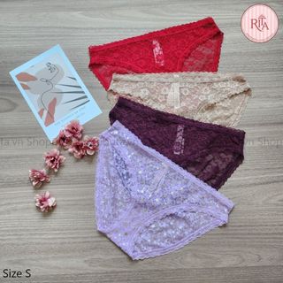 Size S (91-96cm) Quần lót Victoria Secret chính hãng ren nguyên mông, săn sale giá rẻ