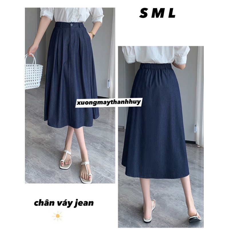 Chân váy bò cúc, chấn váy dáng xoè chất bò giấy, cv bò cúc