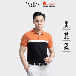Áo thun có cổ ngắn tay 𝐀𝐑𝐈𝐒𝐓𝐈𝐍𝐎 aps012s3 màu cam kẻ
