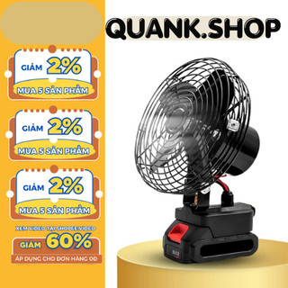 Quạt Tích Điện Đế Pin Dùng Chung Pin Makita 18v  Kích Thước 8inch, Chất Liệu Thép Sơn Tích Điện