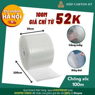 Xốp chống sốc, xốp hơi bọc hàng, bóng khí, xốp nổ giá rẻ 20cmx100m và 30cmx100m - Hộp Carton HT