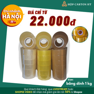 Băng keo đóng hàng bản rộng siêu dính 1kg, băng dính đóng hàng tiện lợi