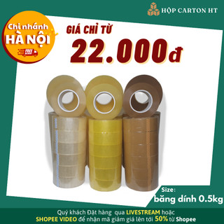Băng keo đóng hàng bản rộng siêu dính 0,5kg, băng dính đóng hàng tiện lợi