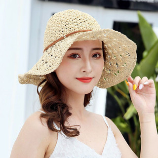 Mũ cói móc viền ren xinh xắn