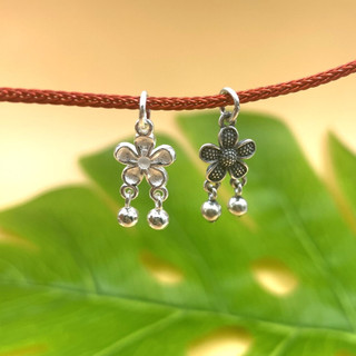 Charm hoa 5 cánh gắn 2 bi treo bạc 925 mẫu mới - charm bạc 925 - cb1340 ca1300