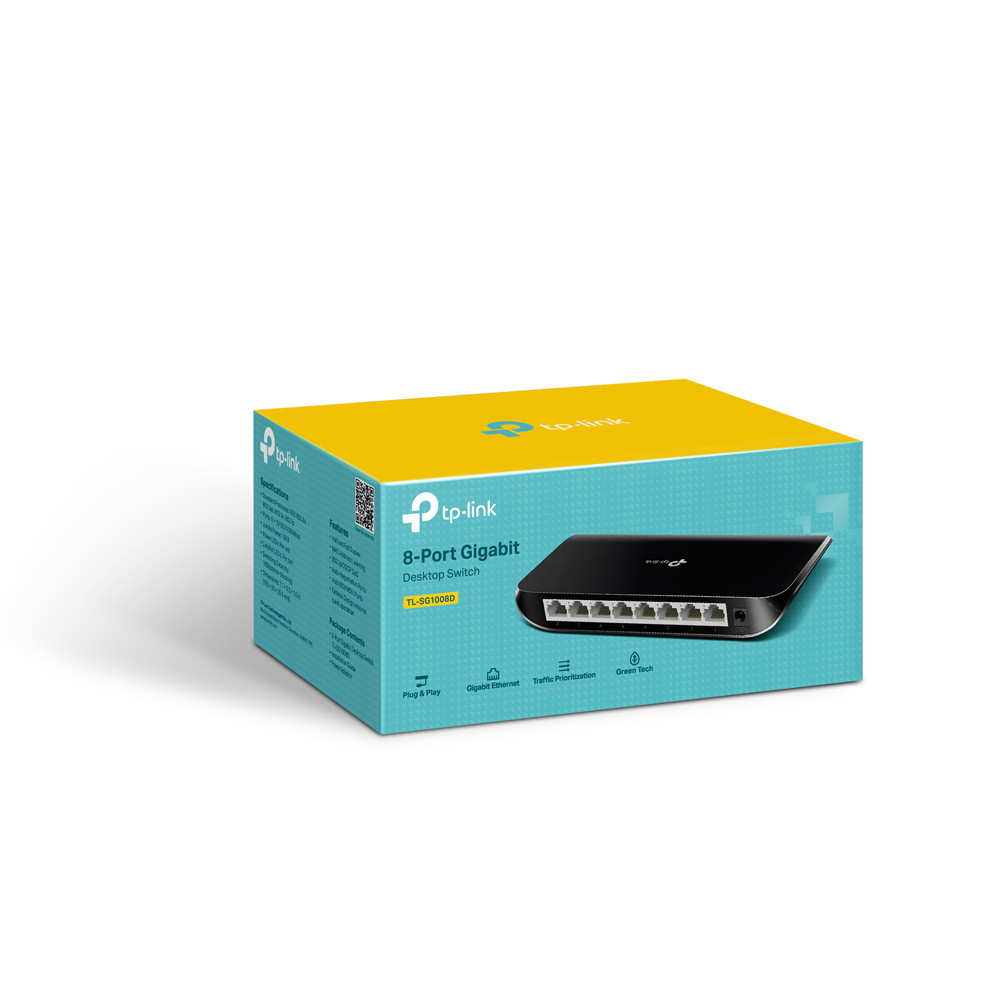 SWITCH TP LINK 8P GIGABIT TL-SG1008D Switch để bàn Gigabit 8 cổng CHÍNH HÃNG